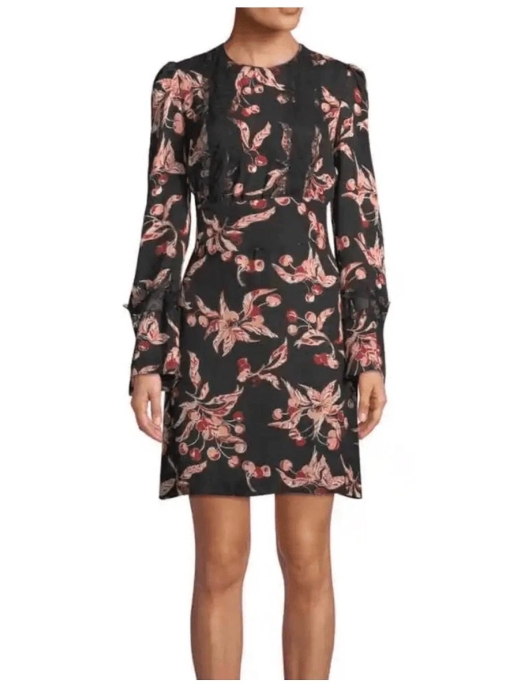 Dundas x REVOLVE Black Silk Floral Cherry Print Dress| 6
